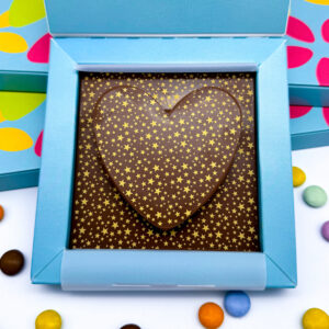 Milk Chocolate Heart With Stars in gift box