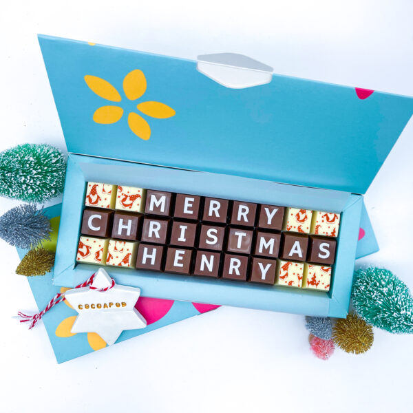 medium personalised Christmas Themed box of chocolates