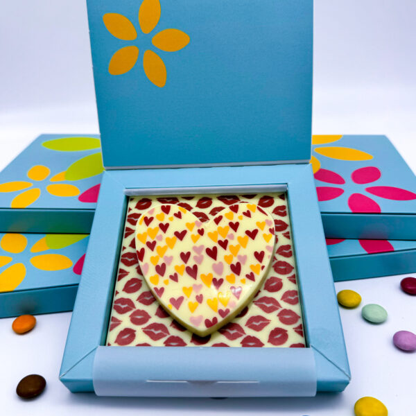 Decorated White chocolate heart