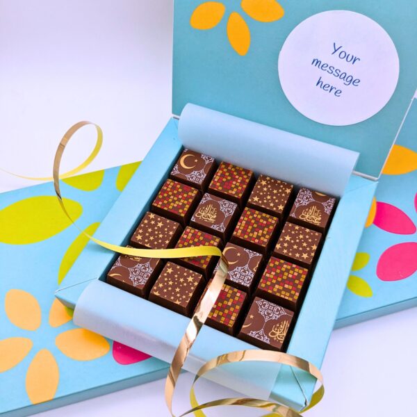 Box of solid chocolates for Eid Mubarak