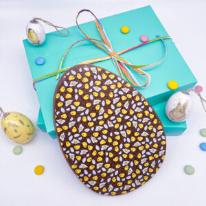 Milk Chocolate Easter Egg with a splat egg decoration