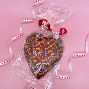 Large Solid Milk Chocolate Heart Gift With Heart Pattern