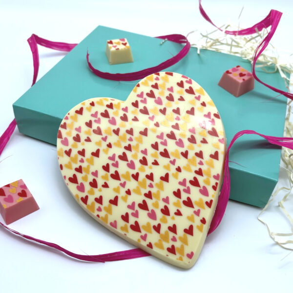 Large white solid chocolate heart