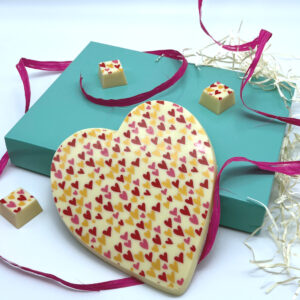 Large white solid chocolate heart